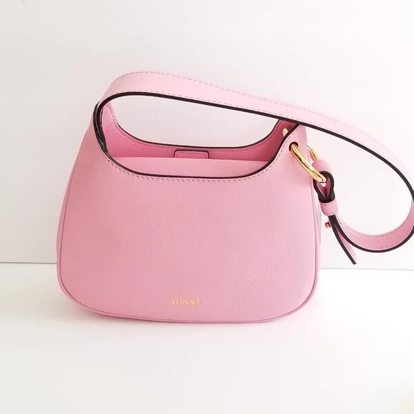 Versace La Medusa Convertible Leather Crossbody Bag Pink - Picture 4 of 11